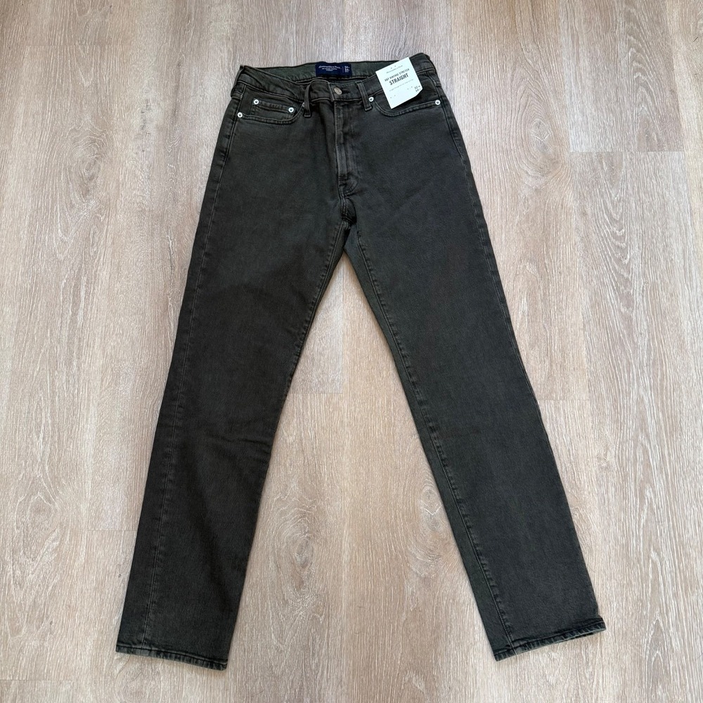 Abercrombie & Fitch Vintage Stretch Straight Jeans‎ 32x34 Olive NWT